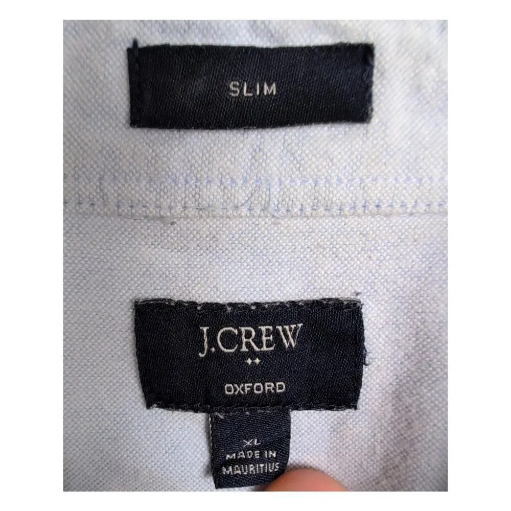 J.Crew Oxford Slim blue anchor print button up shirt Size XL Coastal Preppy